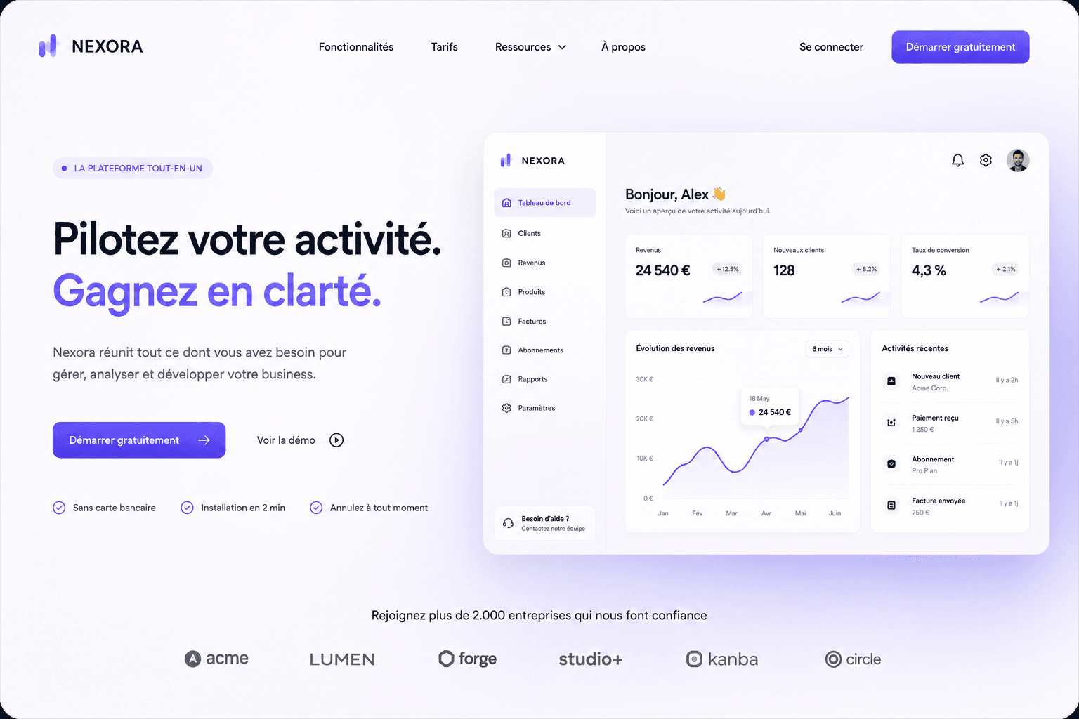 NEXORA — Web · SaaS